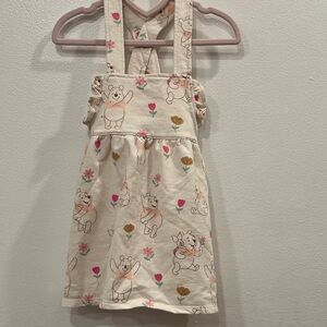Charming Cream Overalls with Bear and Floral Print 12 months